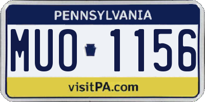 PA license plate MUO1156