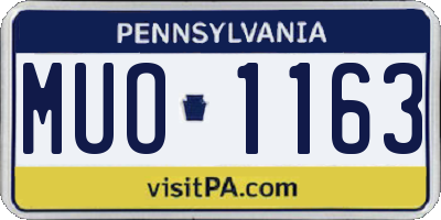 PA license plate MUO1163