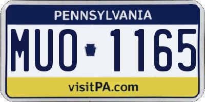 PA license plate MUO1165