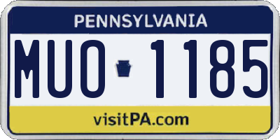 PA license plate MUO1185