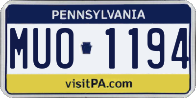 PA license plate MUO1194
