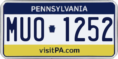 PA license plate MUO1252