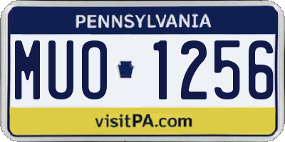PA license plate MUO1256