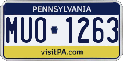 PA license plate MUO1263