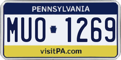 PA license plate MUO1269