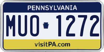 PA license plate MUO1272