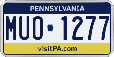 PA license plate MUO1277