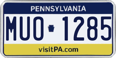 PA license plate MUO1285