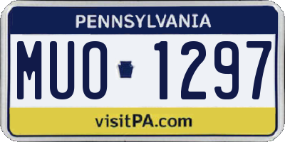 PA license plate MUO1297