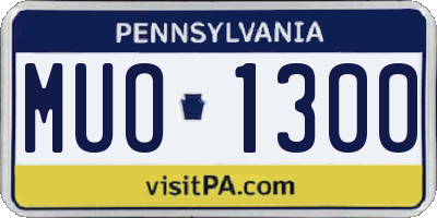 PA license plate MUO1300