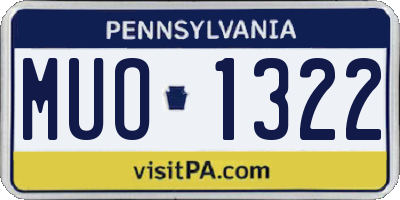 PA license plate MUO1322