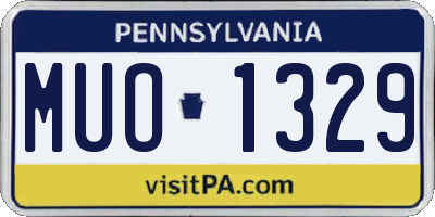 PA license plate MUO1329