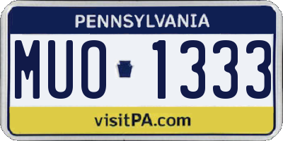 PA license plate MUO1333