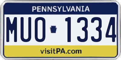 PA license plate MUO1334