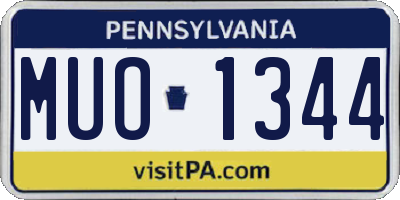 PA license plate MUO1344