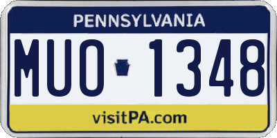 PA license plate MUO1348