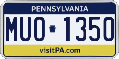 PA license plate MUO1350