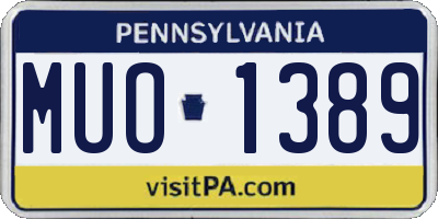 PA license plate MUO1389