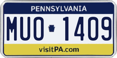 PA license plate MUO1409