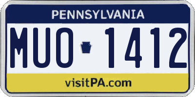 PA license plate MUO1412