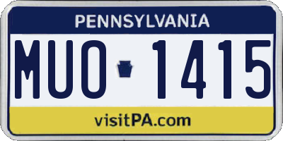 PA license plate MUO1415