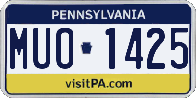 PA license plate MUO1425
