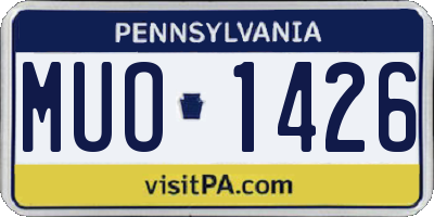 PA license plate MUO1426
