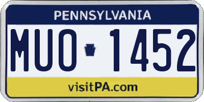 PA license plate MUO1452