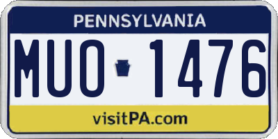 PA license plate MUO1476