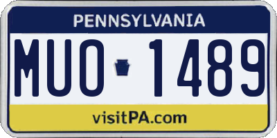 PA license plate MUO1489