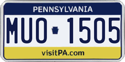 PA license plate MUO1505