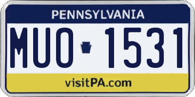 PA license plate MUO1531