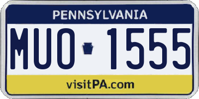 PA license plate MUO1555