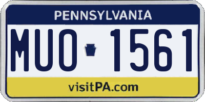 PA license plate MUO1561