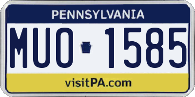 PA license plate MUO1585