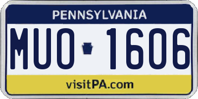 PA license plate MUO1606