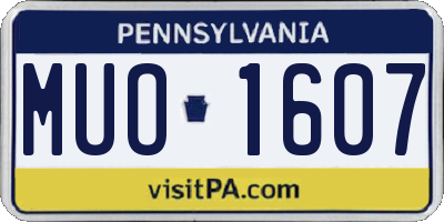 PA license plate MUO1607