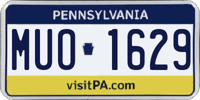 PA license plate MUO1629
