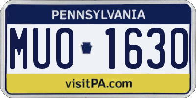 PA license plate MUO1630