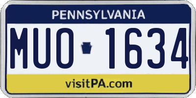 PA license plate MUO1634