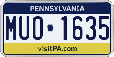 PA license plate MUO1635