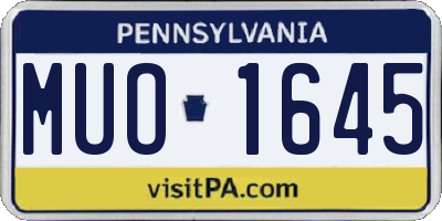 PA license plate MUO1645