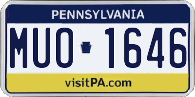 PA license plate MUO1646