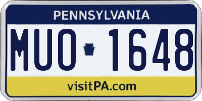 PA license plate MUO1648