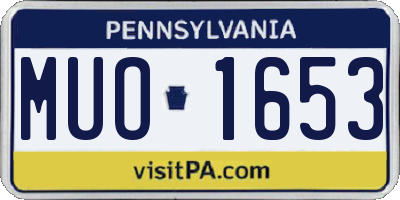 PA license plate MUO1653