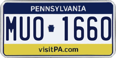 PA license plate MUO1660