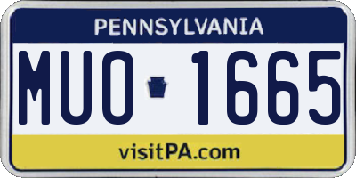 PA license plate MUO1665
