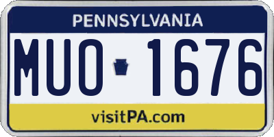 PA license plate MUO1676