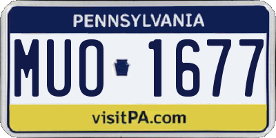 PA license plate MUO1677
