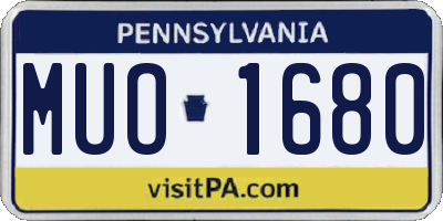 PA license plate MUO1680